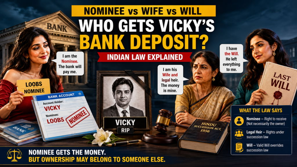 Nominee, Wife or Beneficiary: Who Really Gets the Bank Deposit After Vicky’s Natural Death?